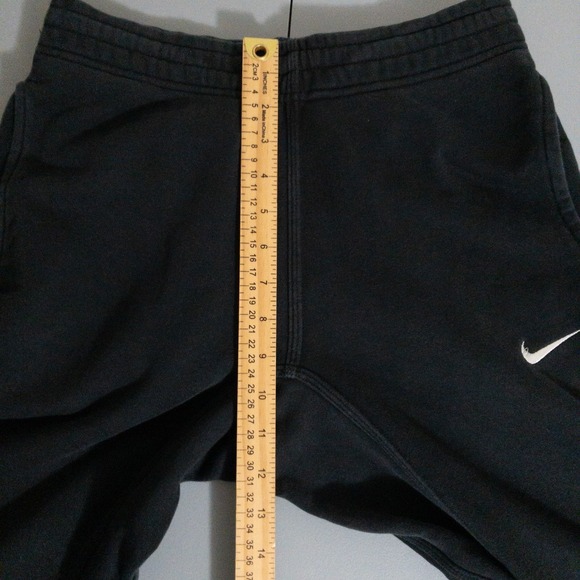 Nike Club Fleece Joggers Mens Small 28x27 Black Cotton Pocket Drawstring Lounge - Picture 9 of 12